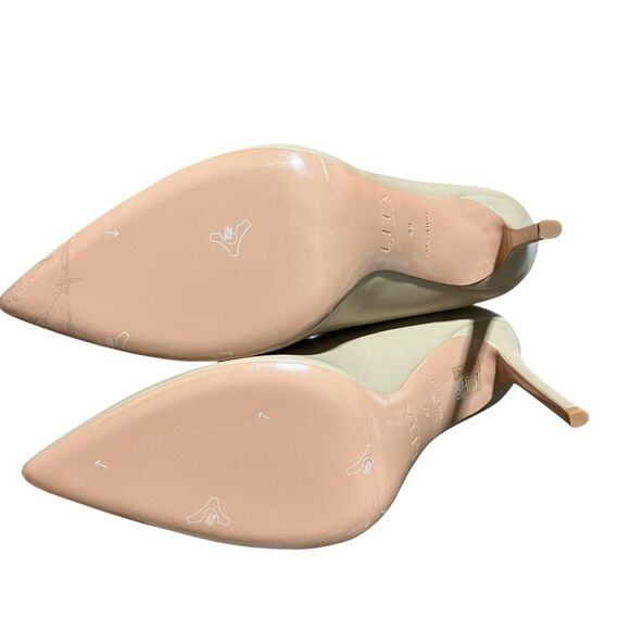Lita Nude Pointed Toe Stiletto Italian Leather Pumps - Picture 8 of 13